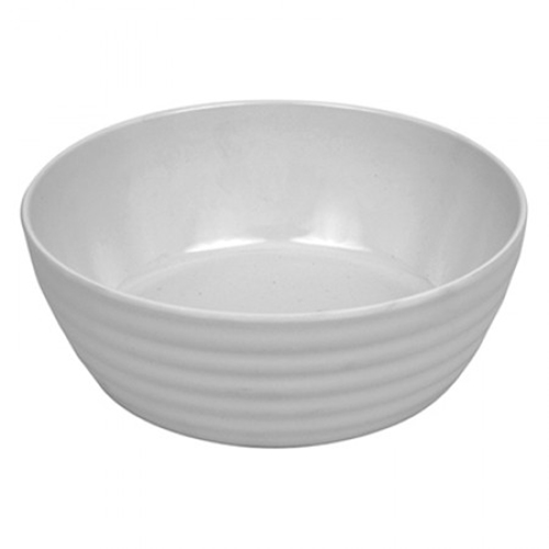 White Melamine Ripple Low Bowl 200x200x70mm 1.3 liter T1556